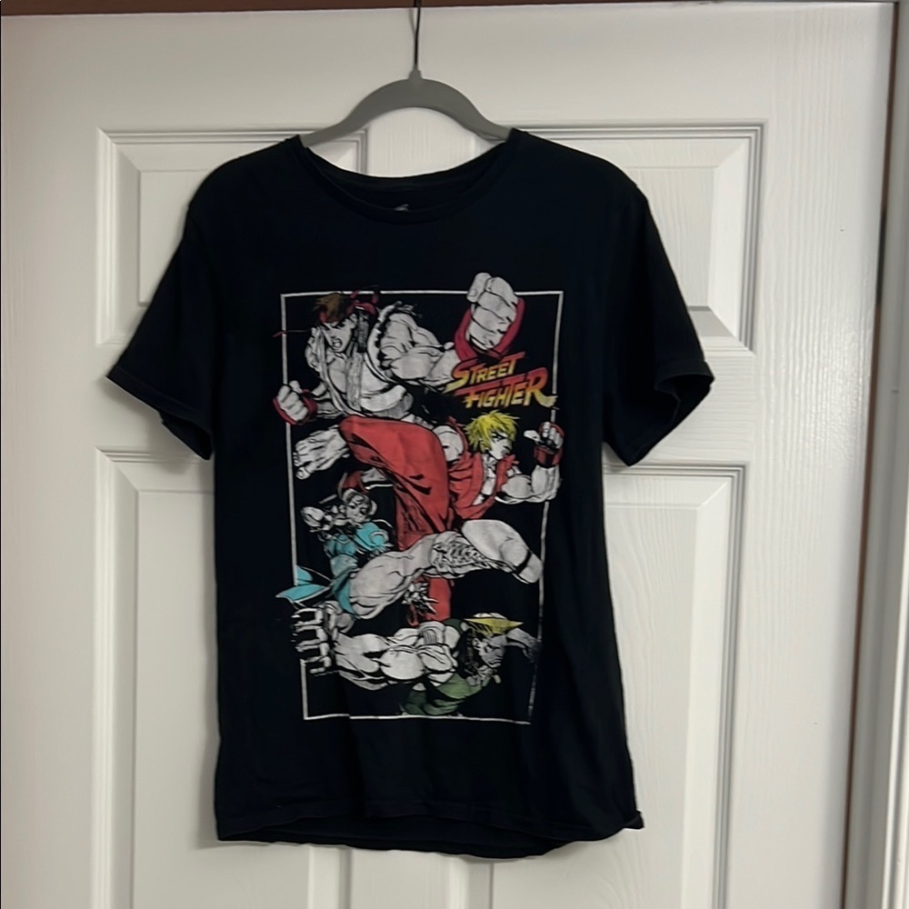 Street Fighter Graphic T-Shirt Size Small Black Anime Gaming Tee